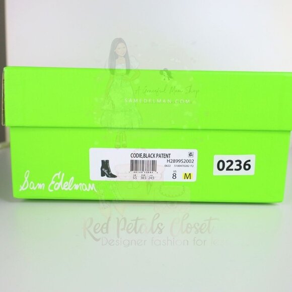 Sam Edelman Women's Codie High Heel Booties Patent Leather Black 8- 0236 - Picture 13 of 16